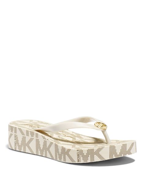 michael kors white sandals|Michael Kors white flip flops.